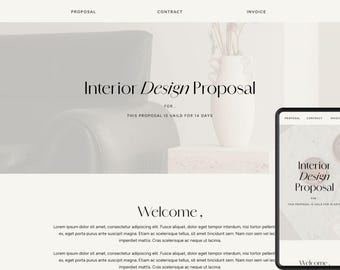 Interior Designer Dubsado Proposal Template |  Dubsado Forms | Dubsado Proposal | Dubsado Proposal For Interior Designer
