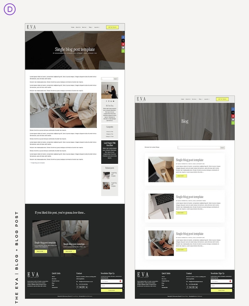 WordPress Website Template, Divi Theme Template, WordPress Divi Theme, Template for Coaches, SMMs and Service Based Businesses