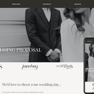 Photography Dubsado Proposal Template |  Wedding Photographer Dubsado Proposal | Brand Photography Dubsado Proposal | Boudoir Dubsado Form