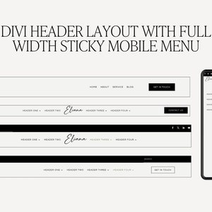 Divi Theme Header Layout Templates | Divi Theme Full Width Mobile Menu ...