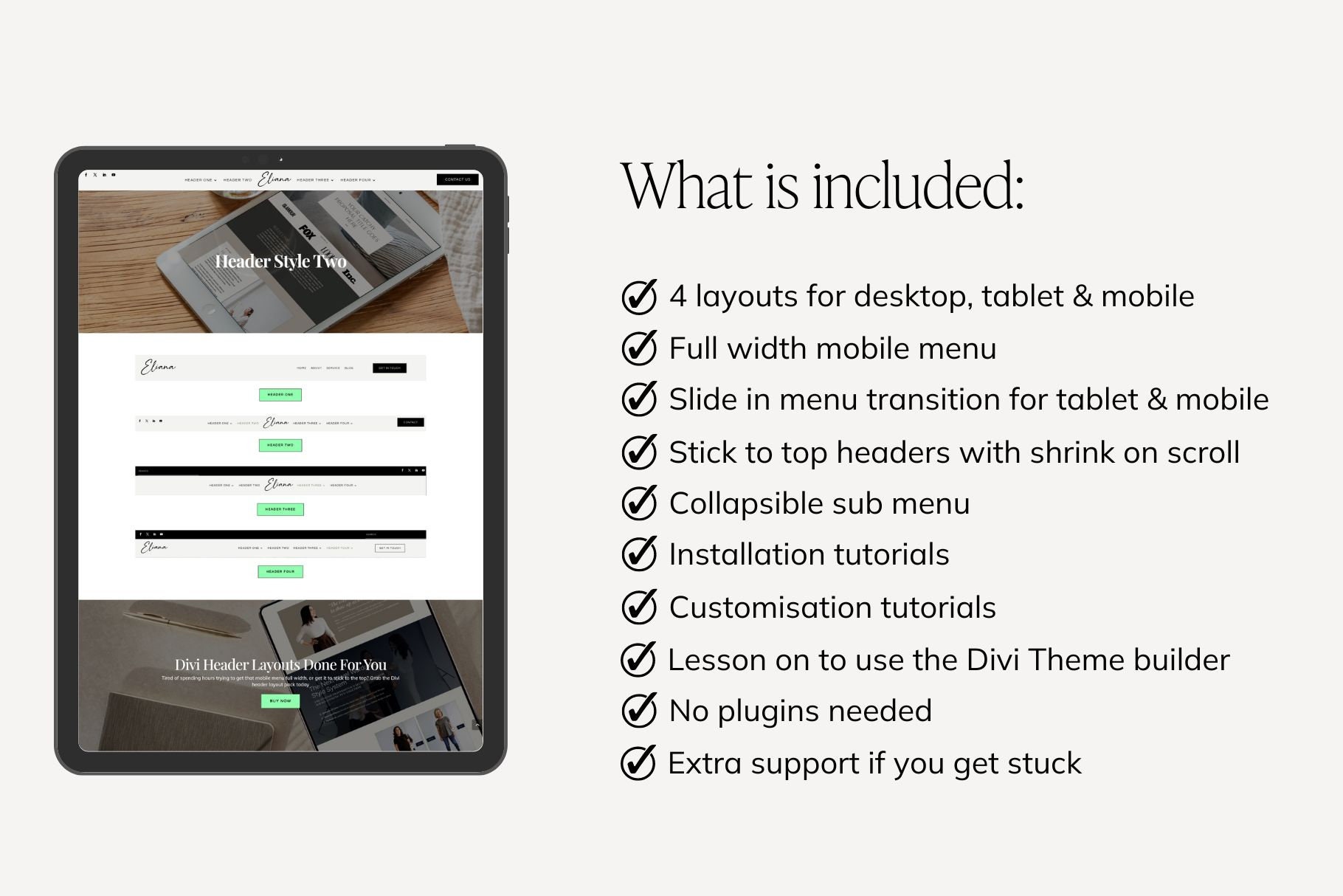Divi Theme Header Layout Templates | Divi Theme Full Width Mobile Menu ...