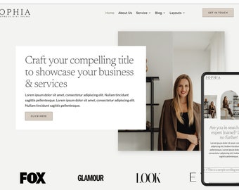 WordPress Website Template for Coaches, SMMs and Service Providers | WordPress Divi Theme | Website Template