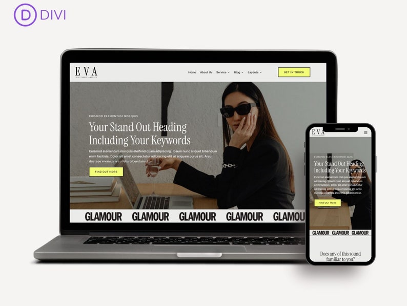 WordPress Website Template, Divi Theme Template, WordPress Divi Theme, Template for Coaches, SMMs and Service Based Businesses