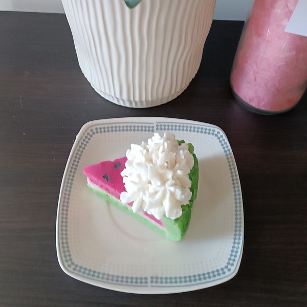 Watermelon cake, Candle like foody ,scent watermelon, soy Candle