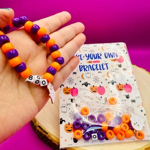 Halloween Bracelet DIY Kit: Skull & Ghost Charms Craft Activity