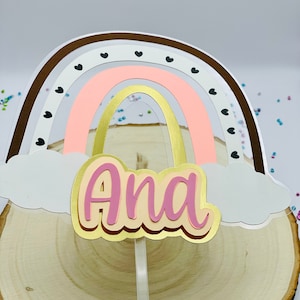 Rainbow Cake Topper  Birthday Topper Boy Girl 1st Birthday Cake Topper  First  Birthday  Cake Smash boho rainbow party birthday decoration