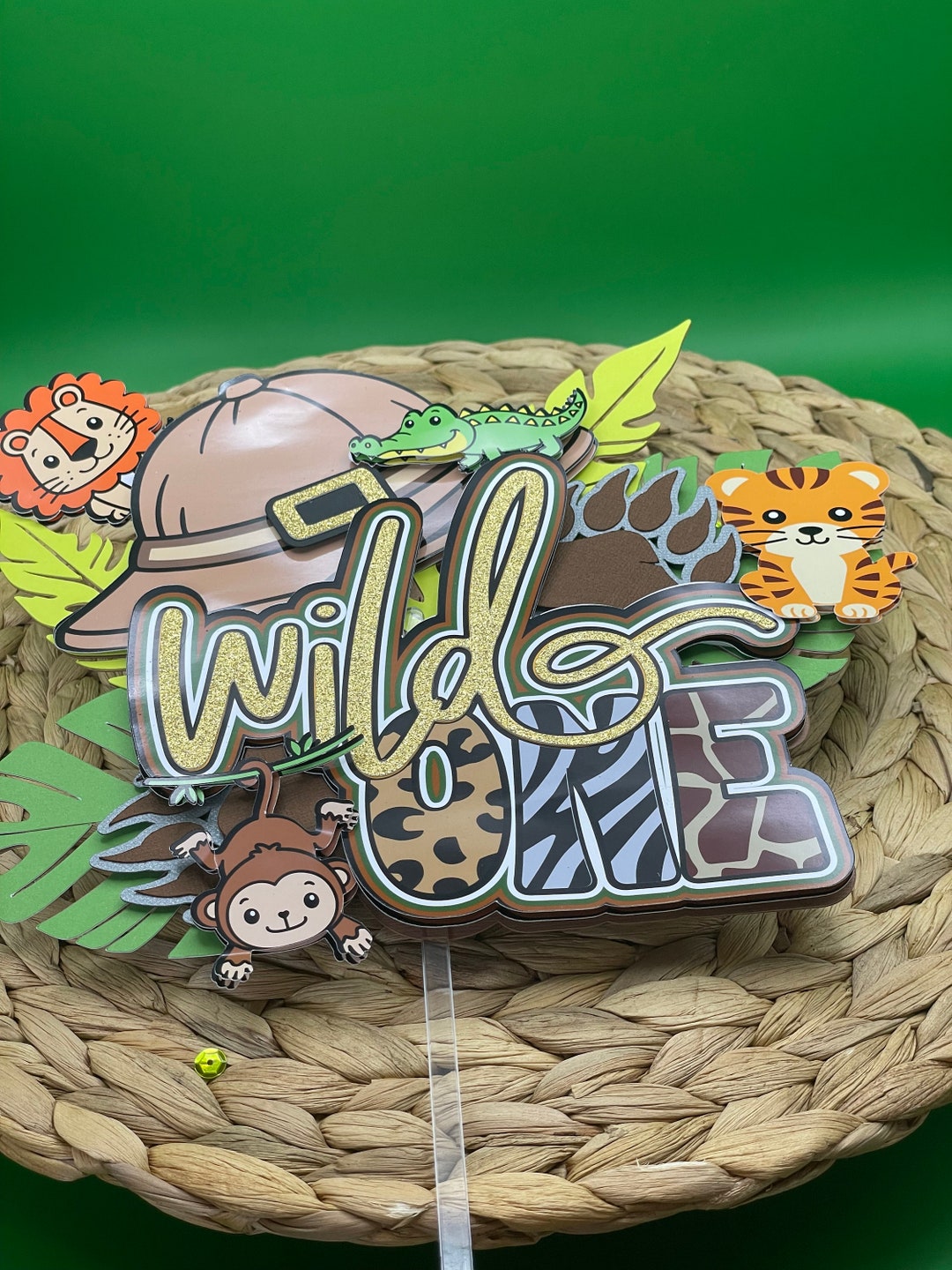 Wild One Birthday Cake Topper, 1st Birthday Cake Topper, Jungle Cake ...