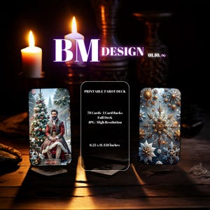 Carta de baralho de tarô digital, Tarô completo com 78 cartas, carta de tarô de Natal, baralho de tarô para impressão, adivinhação e orientação instantânea,