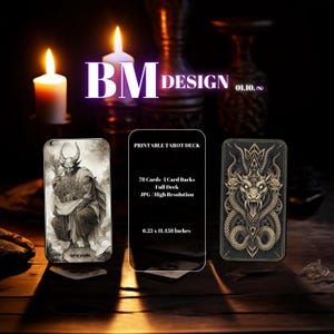Oracle-deckkaart, afdrukbare complete tarot met 78 kaarten, demonen-tarotkaart, afdrukbaar tarotdeck, directe waarzeggerij en begeleiding
