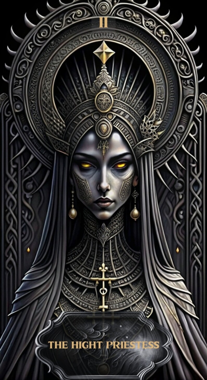 Digital Tarot Deck Card , Complete Tarot With 78 Cards , Black and ...