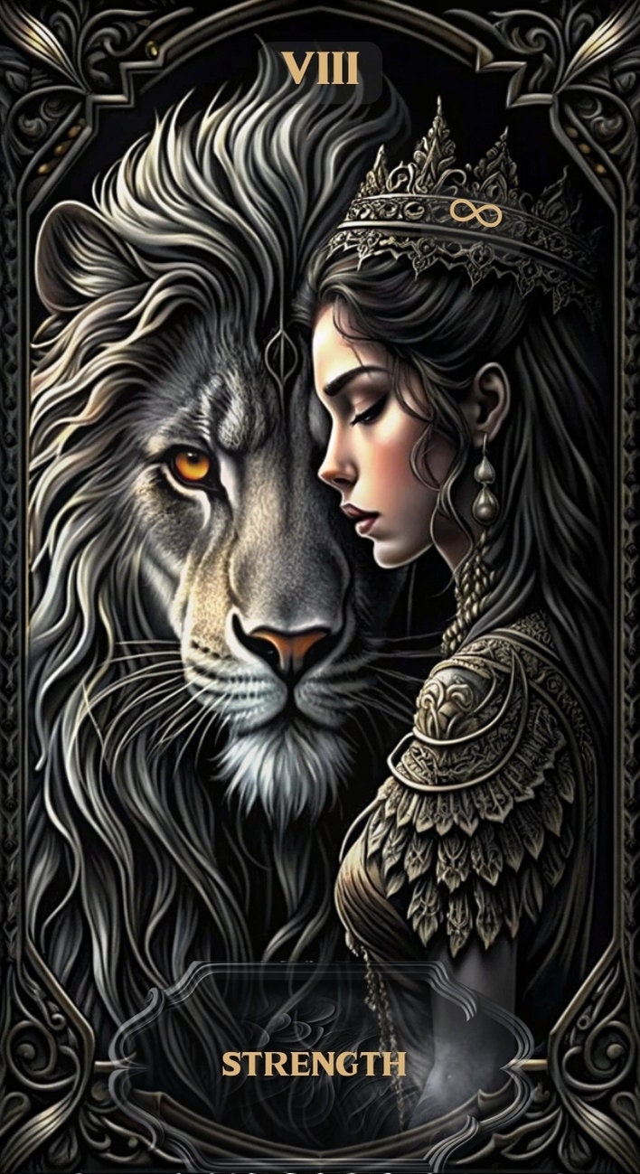 Digital Tarot Deck Card , Complete Tarot With 78 Cards , Black and ...