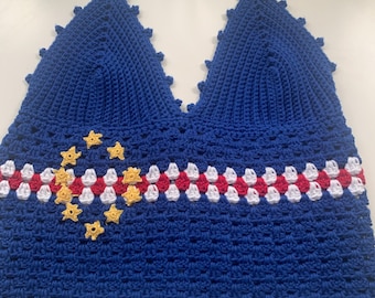 NEW Style*Cape Verdean Flag inspired halter top (M)