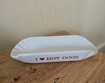 Plato de cerámica para servir perritos calientes Heinz