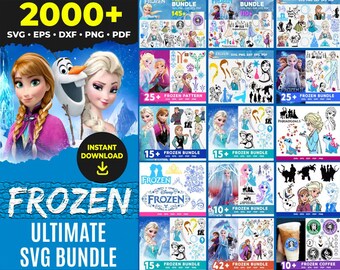 2.000+ bundle FROZEN SVG, file Svg FROZEN per Cricut, Frozen Clipart, Princess Svg, Olaf Svg, Elsa Svg, Anna Svg