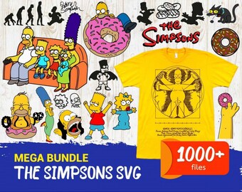 1.000+ bundle SVG MEGA dei Simpson, file Svg dei Simpson per Cricut, I Simpson, Clipart dei Simpson, Il vettore dei Simpson,