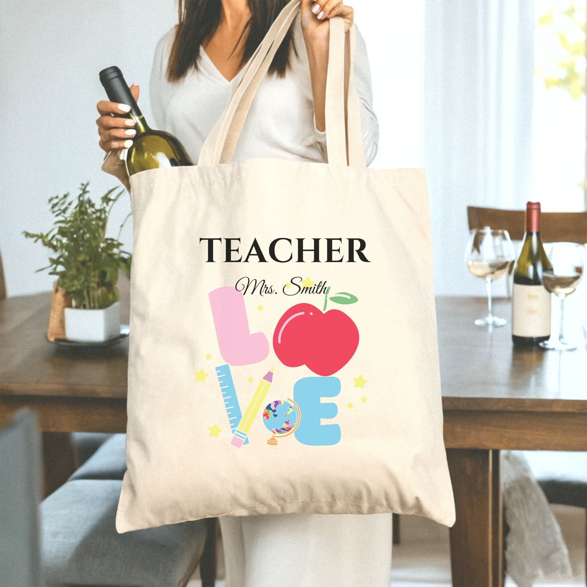 Personalized Teacher Tote Bag Gift for Teachers Teacher Life Tote ...