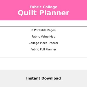 Fabric Collage Quilt Planner Printable | Quilt Planning Sheets | Fabric Value Map | Collage Quilt Planner | Quilter Worksheet | PDF Download