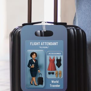 Personalized Action Figure (D) Flight Attendant Base Tags Flight Crew Accessories Crew Bag Gear Fun Gift for Flight Attendants Crew Life