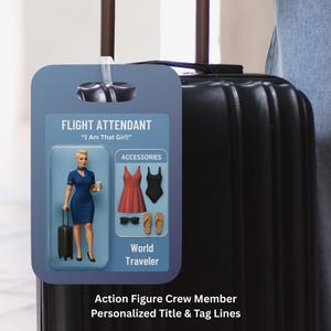Personalized Flight Attendant Luggage Tag: Airline Crew Gift