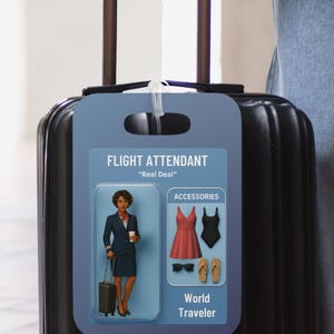 Personalized Action Figure (E) Flight Attendant Base Tags Flight Crew Life Accessories Crew Bag Gear Fun Christmas Gift Flight Attendants