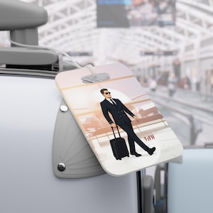 Flight Attendant Luggage Tags Doubles Sided Bold Customized Flight Crew Accessories Crew Bag Gear Gift for Flight Attendant Pilot Crew Life
