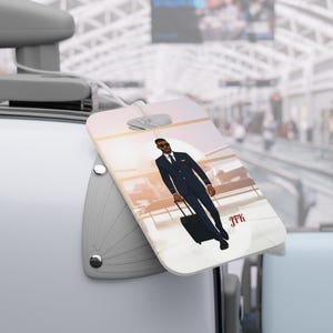 Doubles Sided Bold Customized  Flight Attendant Luggage Tags Flight Crew Accessories Crew Bag Gear Gift for Flight Attendant Pilot Crew Life
