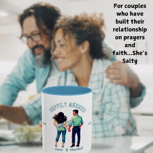 Personalized Happily Married and Salty Coffee Mug, Unique Wedding Gift, Anniversary Present, Better Together, Matching Mugs for Couples