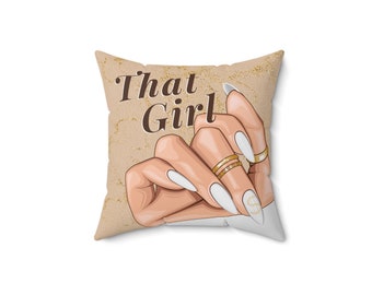 That Girl Spun Polyester Square Pillow