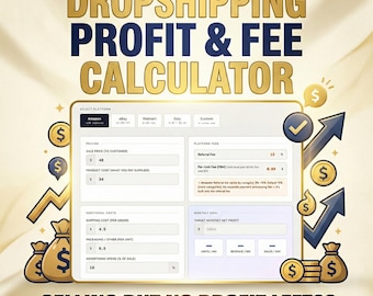 Calculadora de ganancias y comisiones de Dropshipping 2026 (herramienta de navegador) / Sin Excel / Sin aplicación / Descarga instantánea