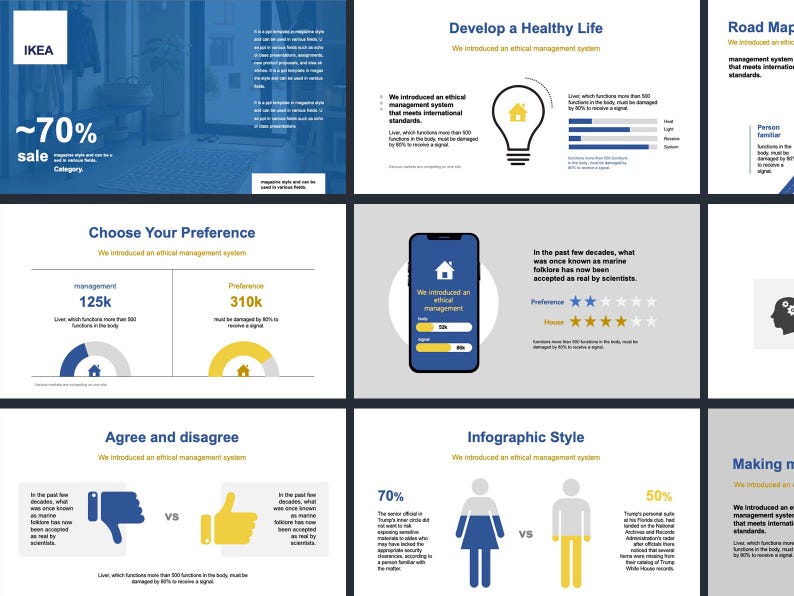 Minimalist Infographic Canva PPT Template – 18-page IKEA Style | PPT
