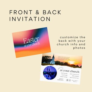 Church Invite Template, Church Invite Card Template, Easter Invitation Church, Easter Church Invite, Easter Invite, Canva Church Graphic