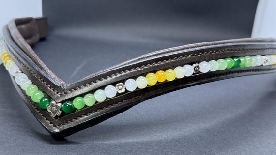 Desert Spring - Pattern #604 - 16.25" Havana Brown V Padded Browband