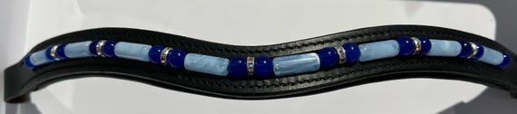 Baby Blue - Pattern #805 - 15.5" Black U Browband