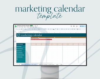 Sjabloon digitale marketingkalender, aanpasbaar Google-spreadsheet, marketingstrategieën voor kleine bedrijven, contentkalender, digitale download