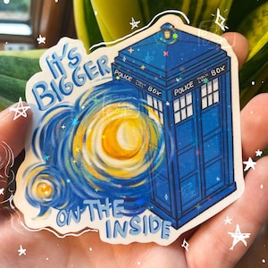 Adesivi/magneti Doctor Who - Tardis x La notte stellata // Adesivi/magneti da frigorifero olografici fatti a mano Doctor Who x Van Gogh