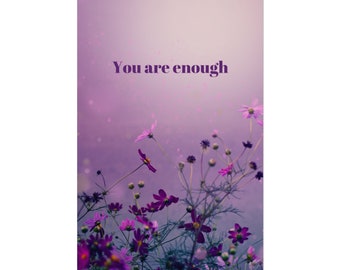You Are Enough Textured Watercolor Matte Poster, Wall Decor, Home Decor, Wall Art, Cubicle Decor, Cubicle Art, Office Decor, Office Art