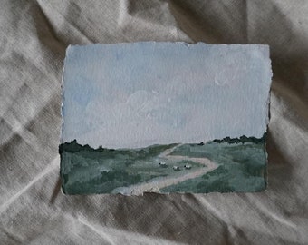 Original Landscape Impressionist Sheep Painting "Meadows No. 3"