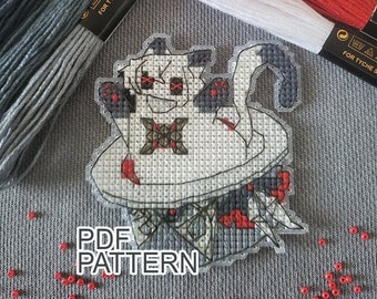 Arlecchino Cat Genshin Impact PDF Pattern cross stitch DMC