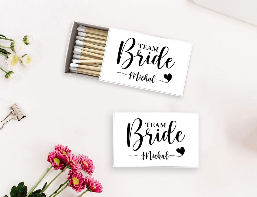 Custom Matchboxes for Team Bride, Personalized Wedding Matches, Wedding ...
