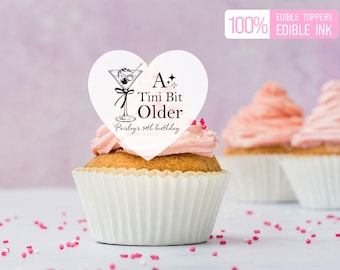 Ein Tini Bit älterer Geburtstag Cupcake Toppers/Espresso Martini Geburtstag essbare Cocktail Toppers/personalisierte 21.30.40.Geburtstags-Party Dekoration