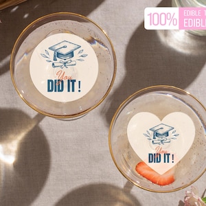 Bulk Drink Toppers for Graduation Party, Congratulations You Did It, Custom Class of 2025 Grad Cake Toppers, Personalized Graduation Decor
