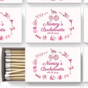 Personalized Bachelorette Matchboxes/Custom Bachelorette Matches Favors/Bridal Shower Matches/Wedding Matchbooks for Guests/Hen Party Gifts
