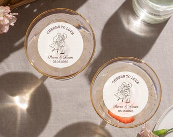 Custom Edible Wedding Cocktail Toppers / Save the Date  Drink Topper / Personalized Wedding Cupcake Topper / Funny Edible Cocktail Garnishes