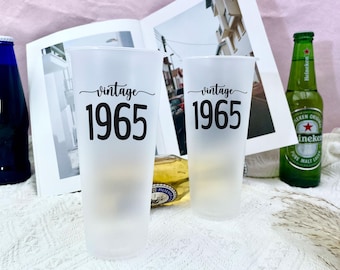 Custom Birthday Frosted Cup, Personalized Plastic Cup for 60th Birthday, Summer Party Cup, Shatterproof Cup Favors, Birthday Party Supplies