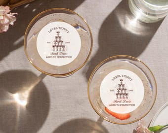 Personalized Edible Cocktail Toppers, Happy Birthday Drink Topper,  Birthday Beverage Toppers, Custom Birthday Cocktail Garnish, Party Decor