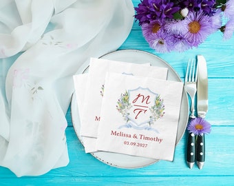 Personalized Wedding Napkins/Personalized Cocktail Napkins/Personalized Napkins/Event Favors/Party Napkins/Custom Wedding napkins for guests