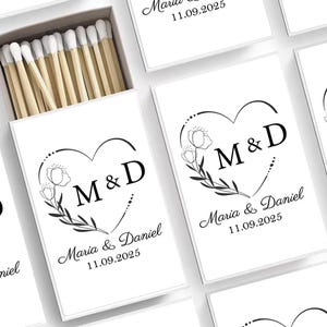Personalized Monogram Wedding Matches, Wedding Favor Matchboxes in Bulk, Custom Wedding Matchbook for Guest, Wedding Gift, Bridesmaid Gifts