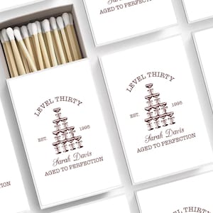 Personalized Matchboxes/Aged to Perfection Birthday Favor/Bulk Birthday Matches Party Favor/Custom Birthday Matchbook/Adult Birthday Matches