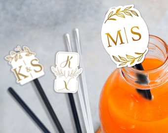 Aangepaste initiaal roerstaafjes, gepersonaliseerde bruiloft acryl sticks, bruiloft cocktailroerstaafjes, handtekening drankje roerstaafjes, bruiloft decors