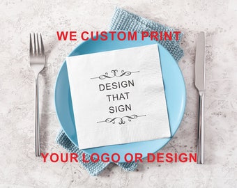 Personalized Napkins/Bulk Wedding Napkins/Custom Printed Napkin with Your Logo/Design/Artwork/Party Decor for Wedding/Birthday/Bridal Shower